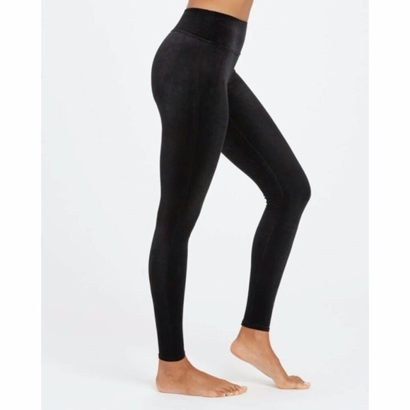 Spanx Velvet Tummy Slimming Leggings Black Small - Picture 1 of 16